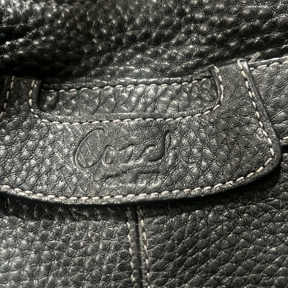 Coach Elegant Black pebble Leather Handbag w silver hardware - Picture 5 of 17